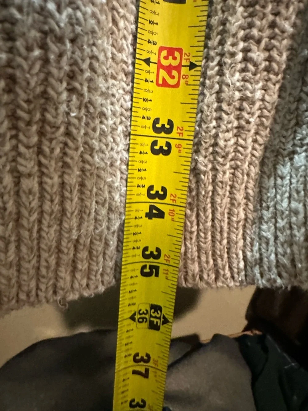 Vintage USA Made Eddie Bauer Beige Knit Henley Sweater Size XXL Tall - Picture 6 of 7